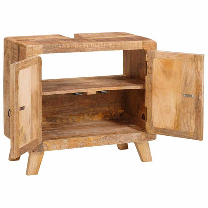 Bathroom Cabinet Brown Solid Mango wood and Engineered wood