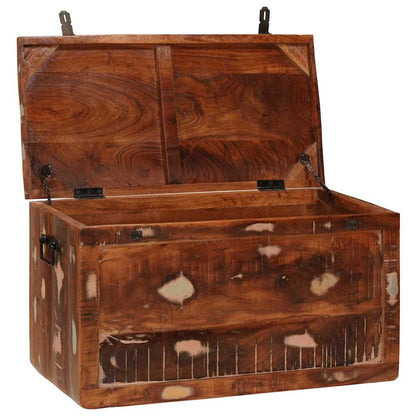 Storage Box with Storage Multicolour Solid reclaimed wood