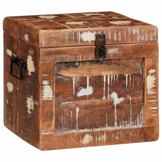 Storage Box with Storage Multicolour Solid reclaimed wood