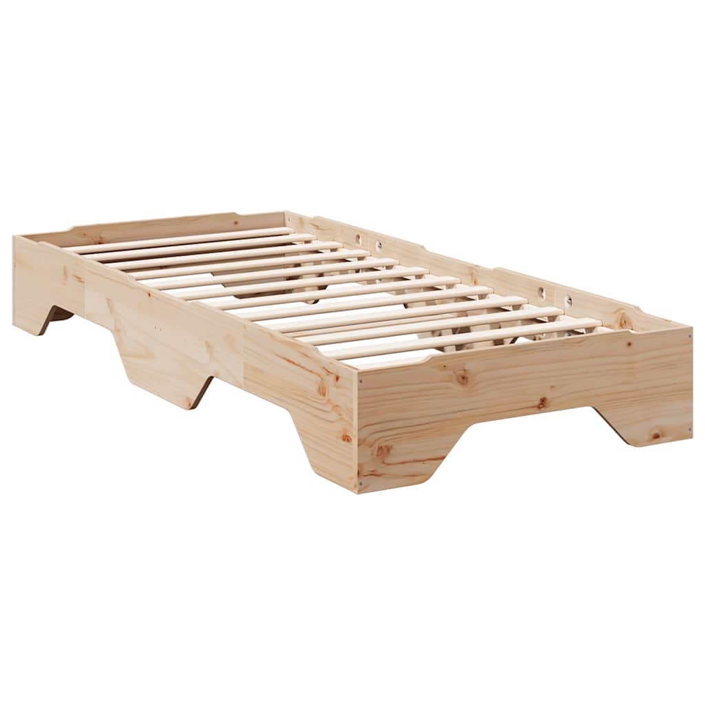 Bed Frame No Mattress Stackable 80x200 cm Solid Wood
