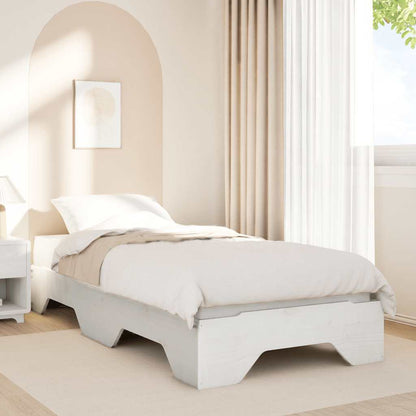 Bed Frame No Mattress Stackable White 80x200 cm Solid Wood
