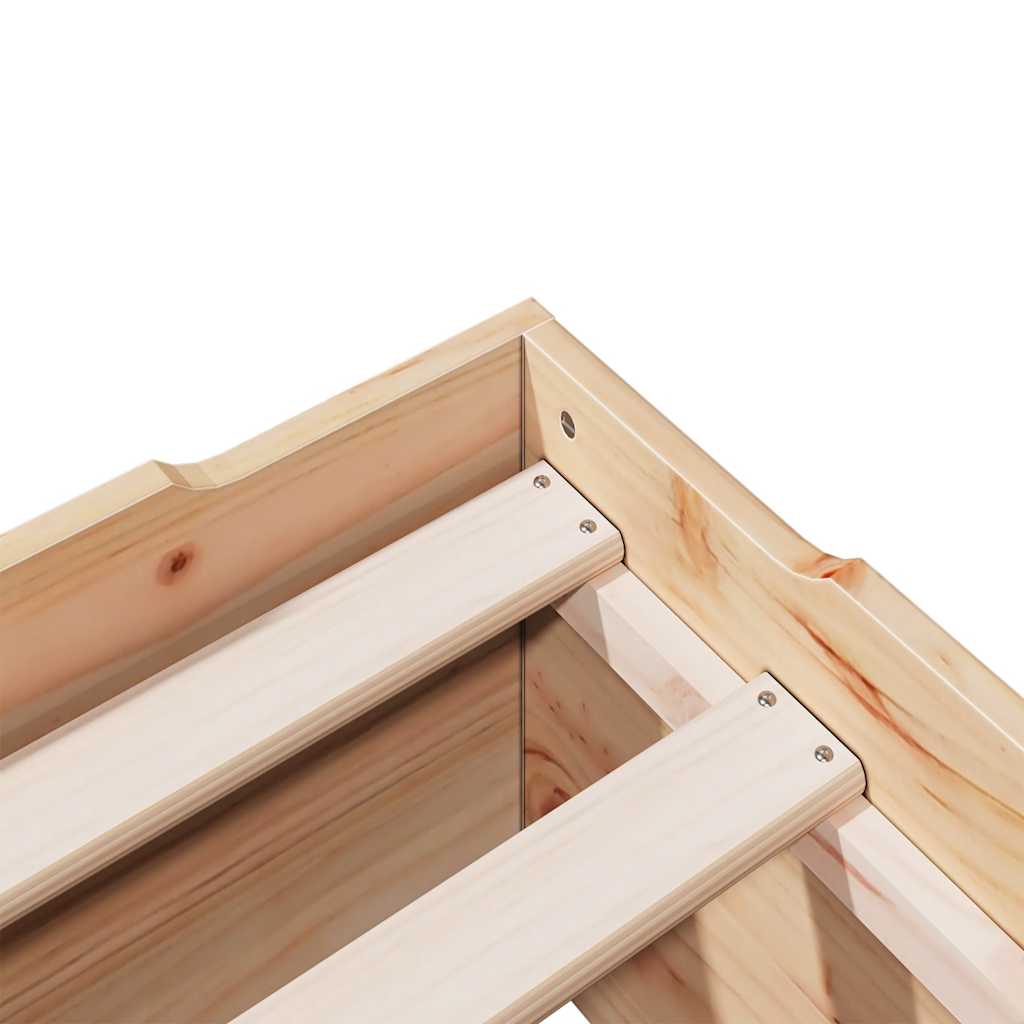 Bed Frame No Mattress Stackable 90x190 cm Single Solid Wood