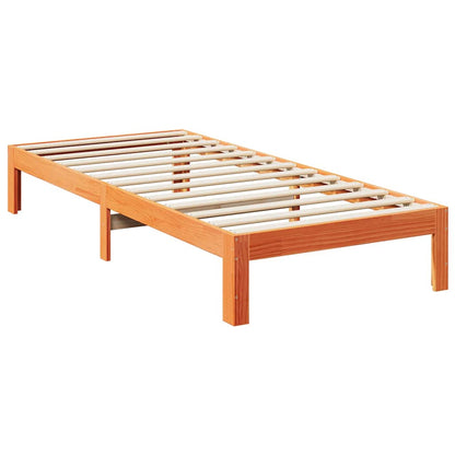 Bed Frame without Mattress Wax Brown 80x200 cm Solid Wood Pine