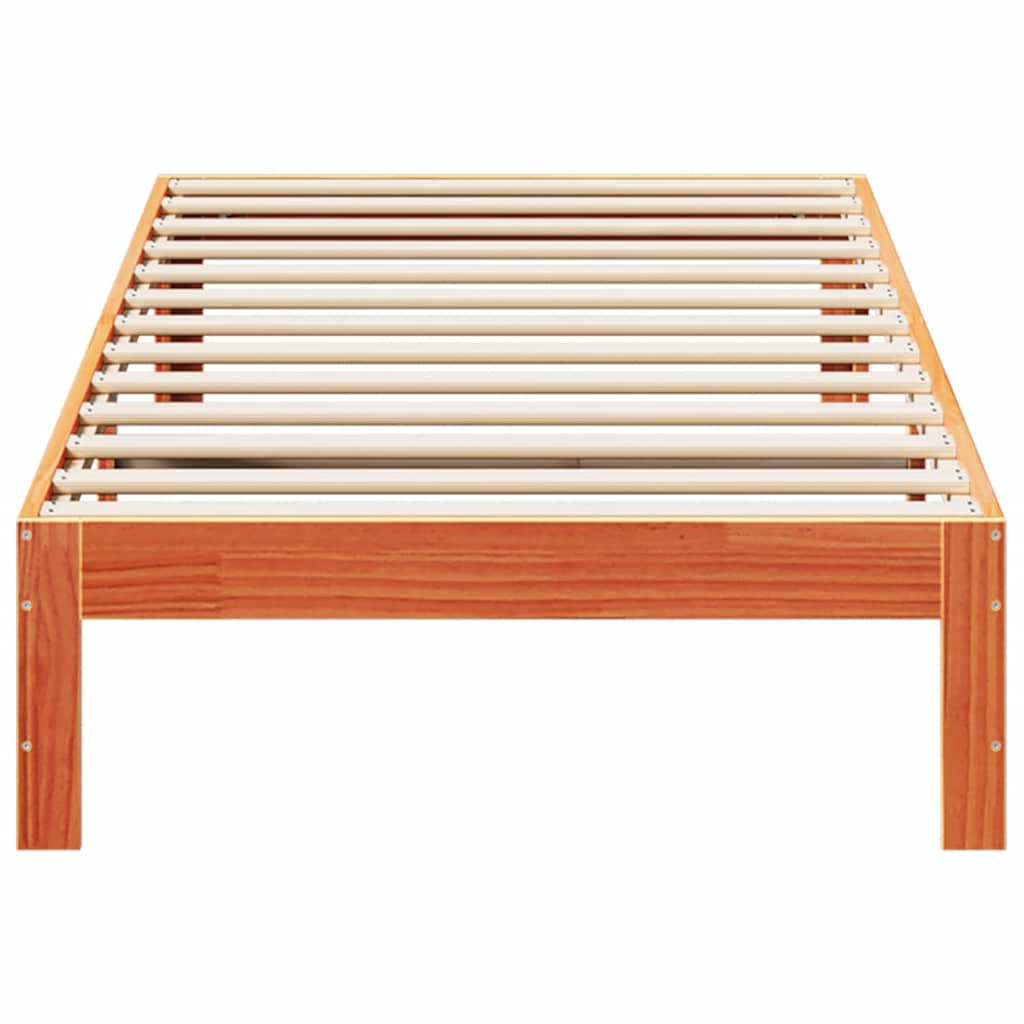 Bed Frame without Mattress Wax Brown 80x200 cm Solid Wood Pine