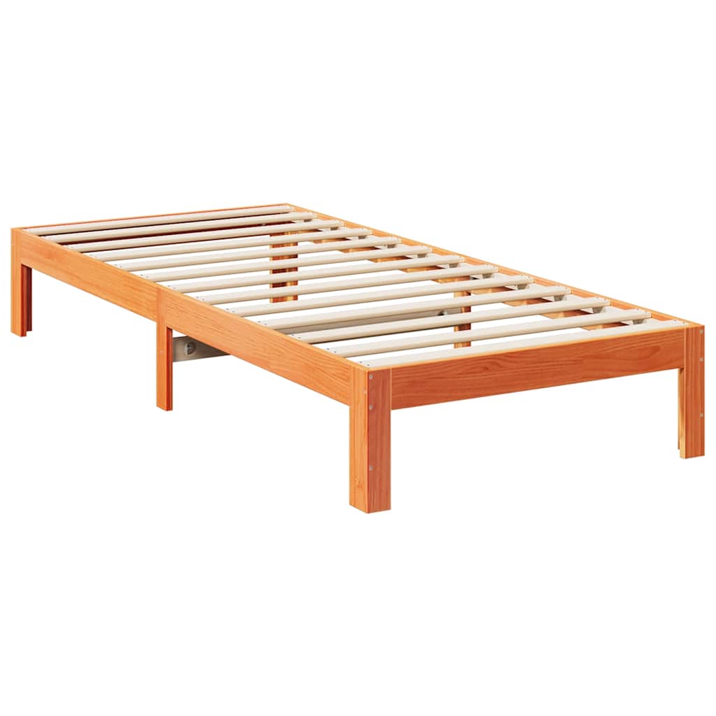 Bed Frame without Mattress Wax Brown 80x200 cm Solid Wood Pine