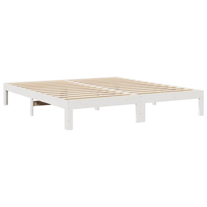 Bed Frame without Mattress White 160x200 cm Solid Wood Pine