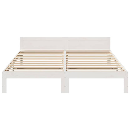 Bed Frame without Mattress White 160x200 cm Solid Wood Pine