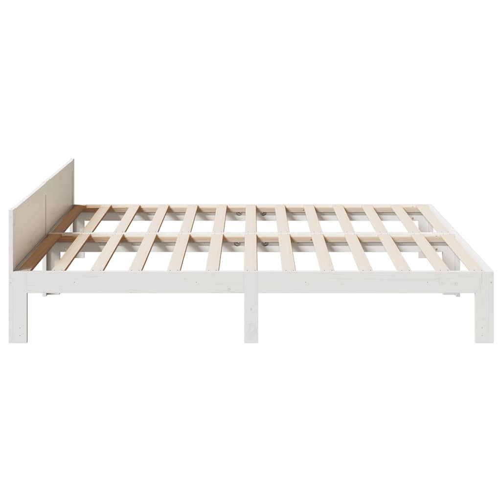 Bed Frame without Mattress White 160x200 cm Solid Wood Pine