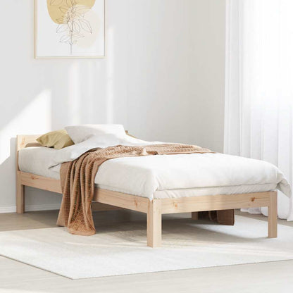 Bed Frame without Mattress 90x200 cm Solid Wood Pine