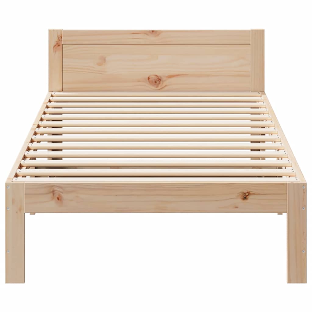 Bed Frame without Mattress 90x200 cm Solid Wood Pine