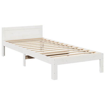 Bed Frame without Mattress White 90x200 cm Solid Wood Pine
