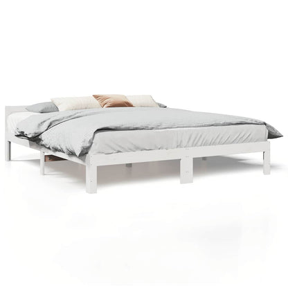 Bed Frame without Mattress White 180x200 cm Super King Solid Wood Pine