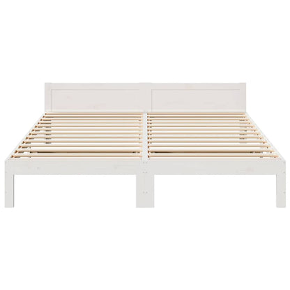 Bed Frame without Mattress White 180x200 cm Super King Solid Wood Pine