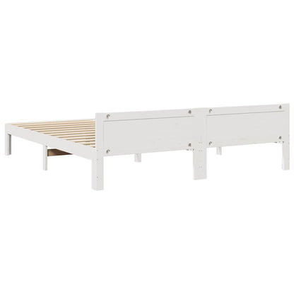 Bed Frame without Mattress White 180x200 cm Super King Solid Wood Pine