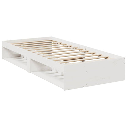 Day Bed without Mattress White 100x200 cm Solid Wood Pine