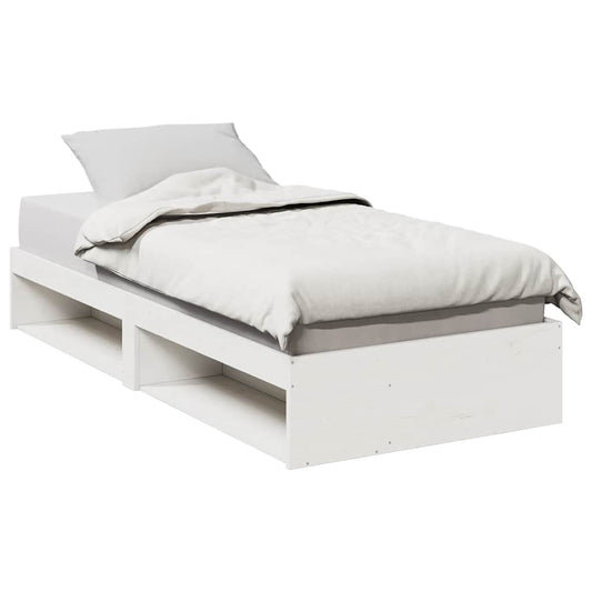 Day Bed without Mattress White 100x200 cm Solid Wood Pine