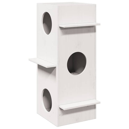 Cat House White 43x43x90 cm Solid Wood Pine