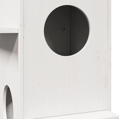 Cat House White 43x43x90 cm Solid Wood Pine