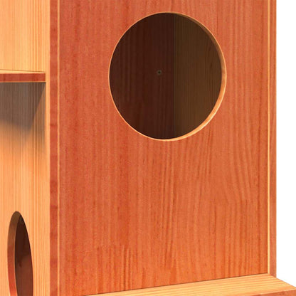 Cat House Wax Brown 43x43x90 cm Solid Wood Pine