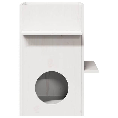 Cat House White 43x43x60 cm Solid Wood Pine