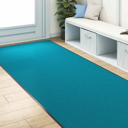 Doormat Other Cyan and Black 120 x 400 cm Polyamide and PVC