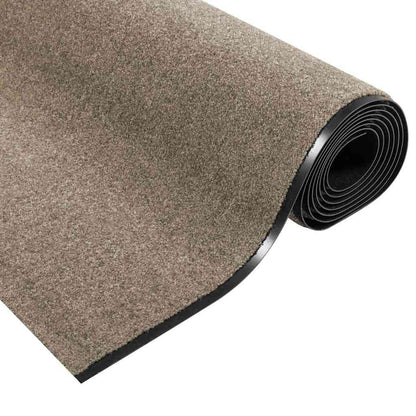 Doormat Beige and Black 120 x 400 cm Polypropylene and vinyl