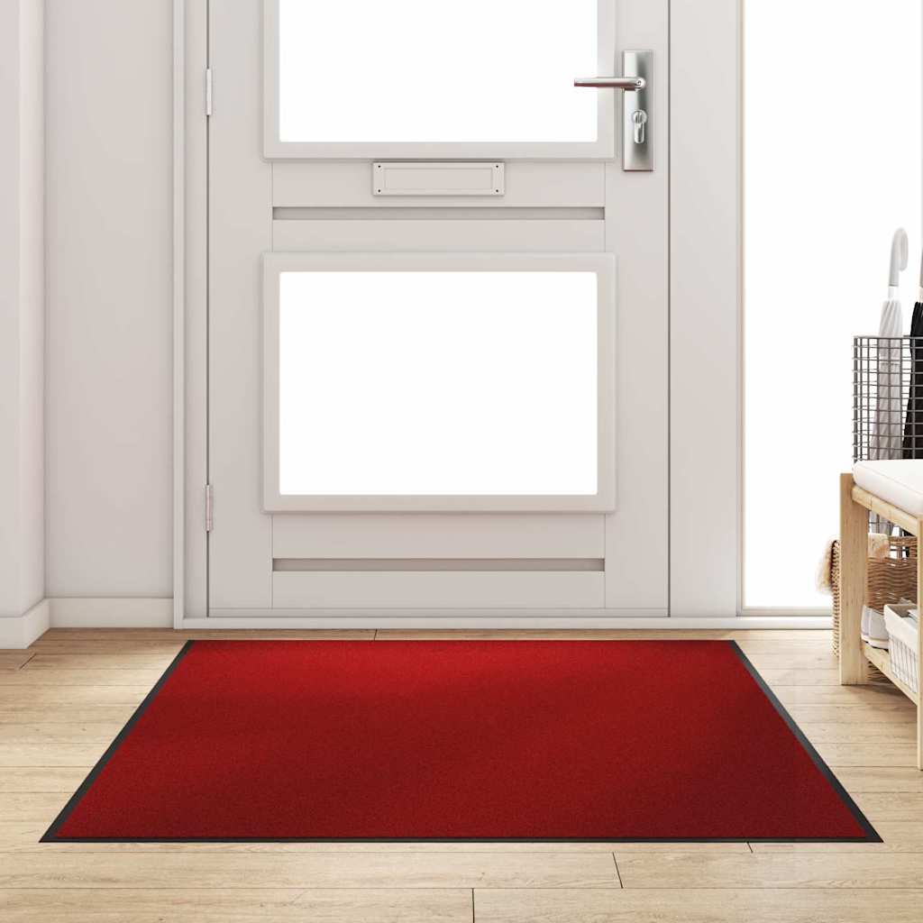 Doormat Red and Black 120 x 180 cm Polypropylene and vinyl