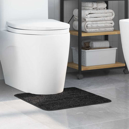 Anti-slip Bath Mat with Toilet Cut Dark Grey 50 x 50 cm PP