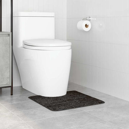 Anti-slip Bath Mat with Toilet Cut Dark Grey 50 x 50 cm PP