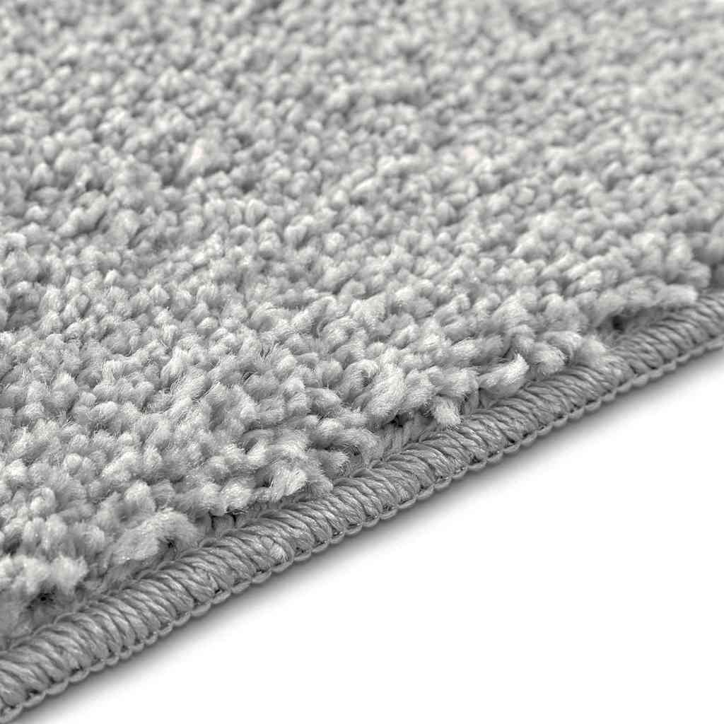 Anti-slip Bath Mat with Toilet Cut Grey 50 x 50 cm PP
