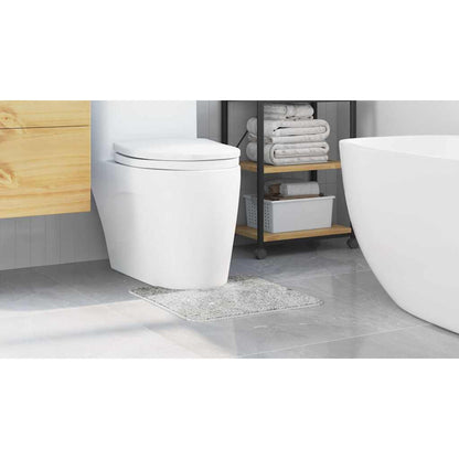 Anti-slip Bath Mat with Toilet Cut Grey 50 x 50 cm PP
