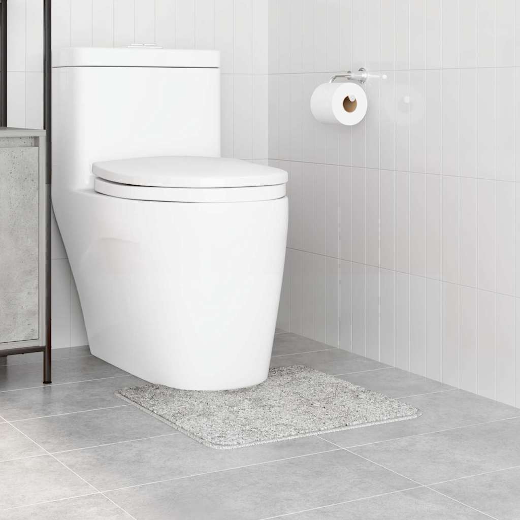 Anti-slip Bath Mat with Toilet Cut Grey 50 x 50 cm PP