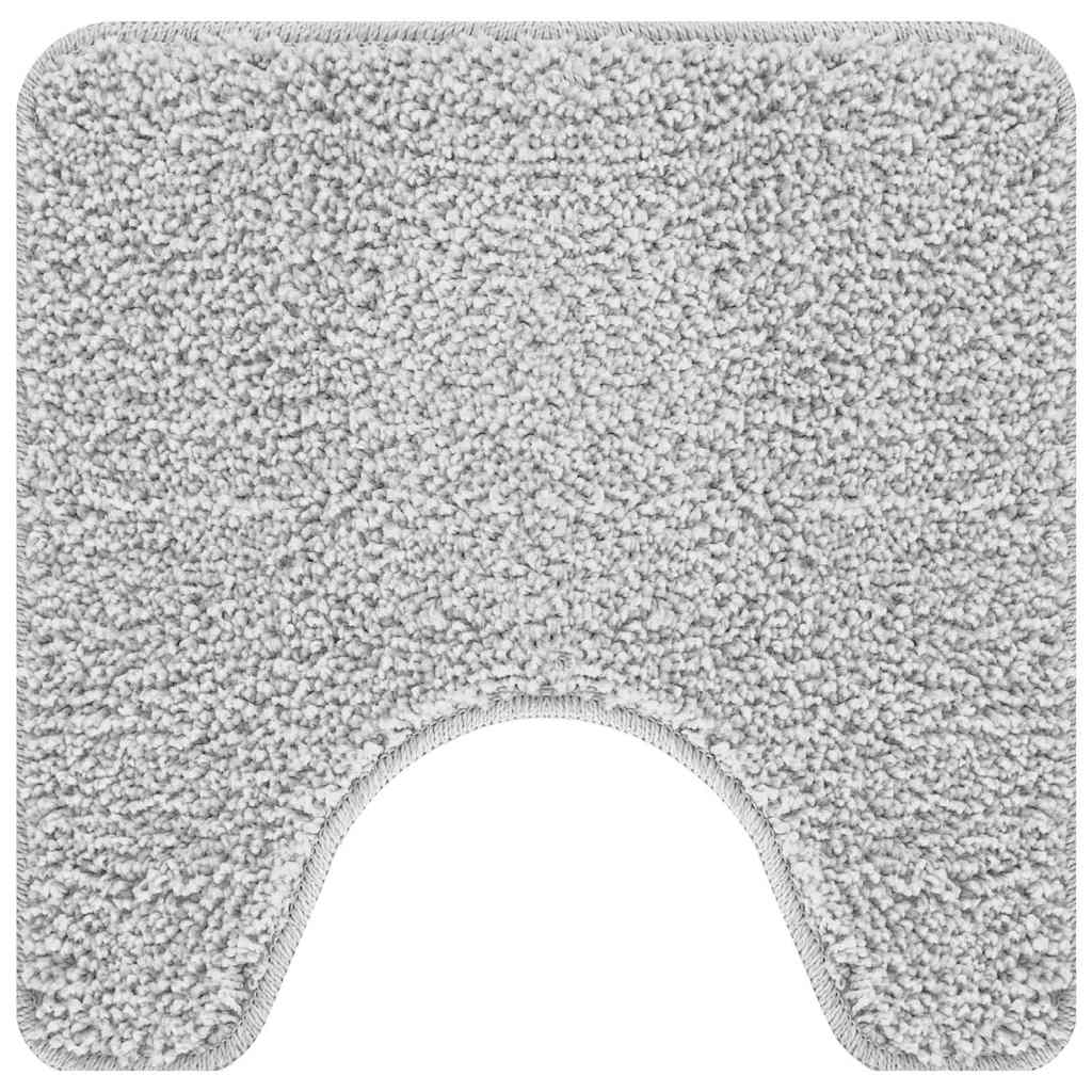 Anti-slip Bath Mat with Toilet Cut Grey 50 x 50 cm PP