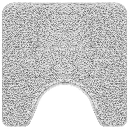 Anti-slip Bath Mat with Toilet Cut Grey 50 x 50 cm PP