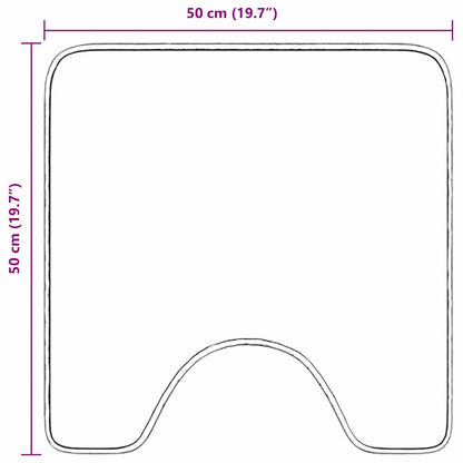 Anti-slip Bath Mat with Toilet Cut Grey 50 x 50 cm PP