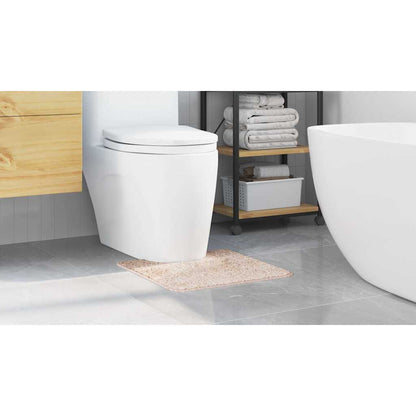 Anti-slip Bath Mat with Toilet Cut Cream 50 x 50 cm PP