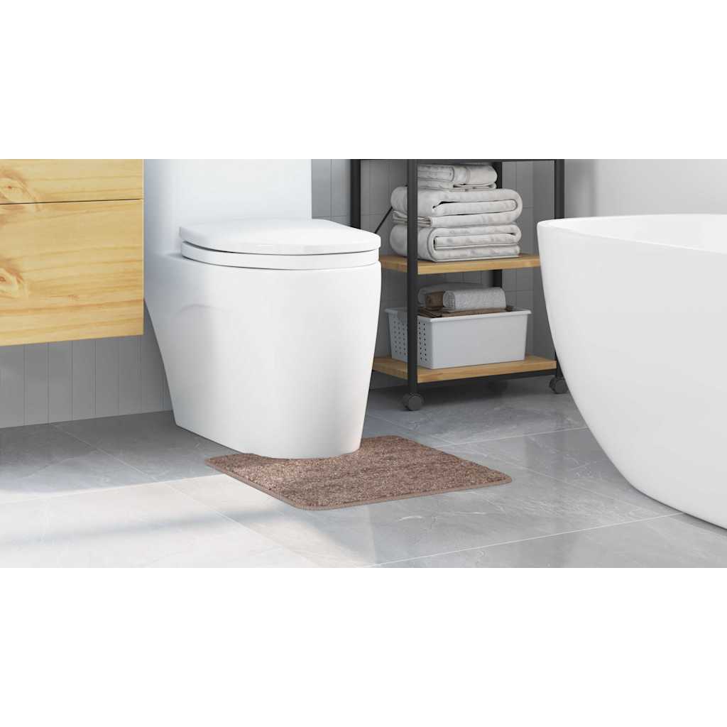 Anti-slip Bath Mat with Toilet Cut Brown 50 x 50 cm PP