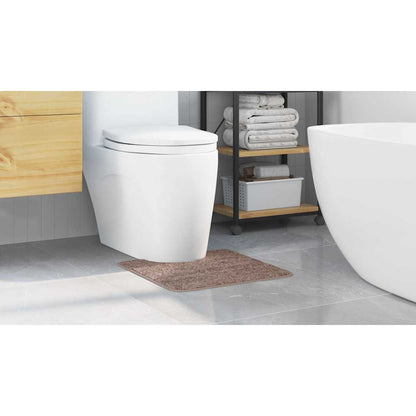 Anti-slip Bath Mat with Toilet Cut Brown 50 x 50 cm PP