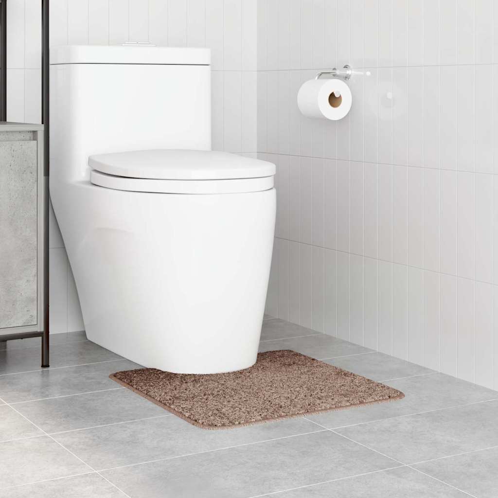 Anti-slip Bath Mat with Toilet Cut Brown 50 x 50 cm PP