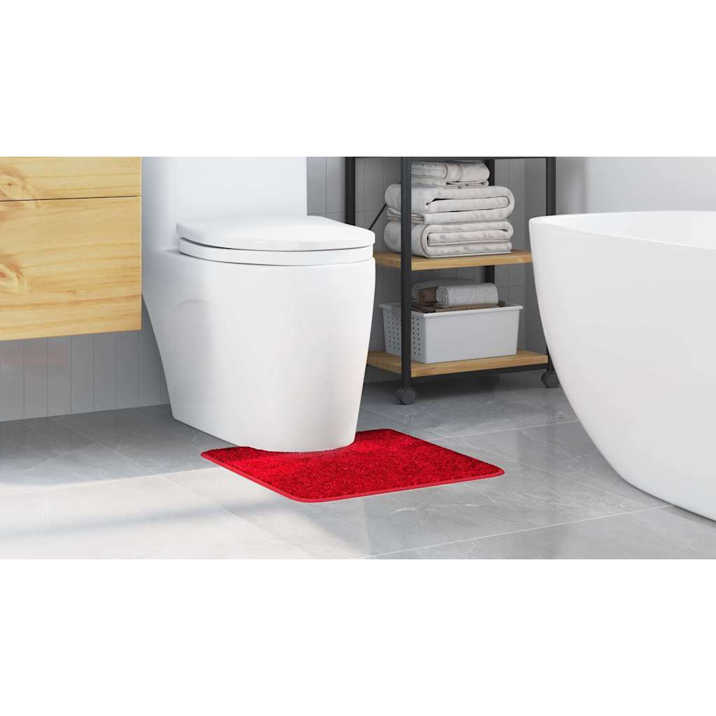 Anti-slip Bath Mat with Toilet Cut Red 50 x 50 cm PP