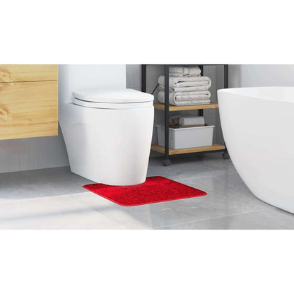 Anti-slip Bath Mat with Toilet Cut Red 50 x 50 cm PP