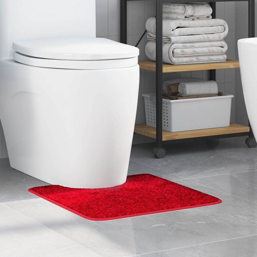 Anti-slip Bath Mat with Toilet Cut Red 50 x 50 cm PP