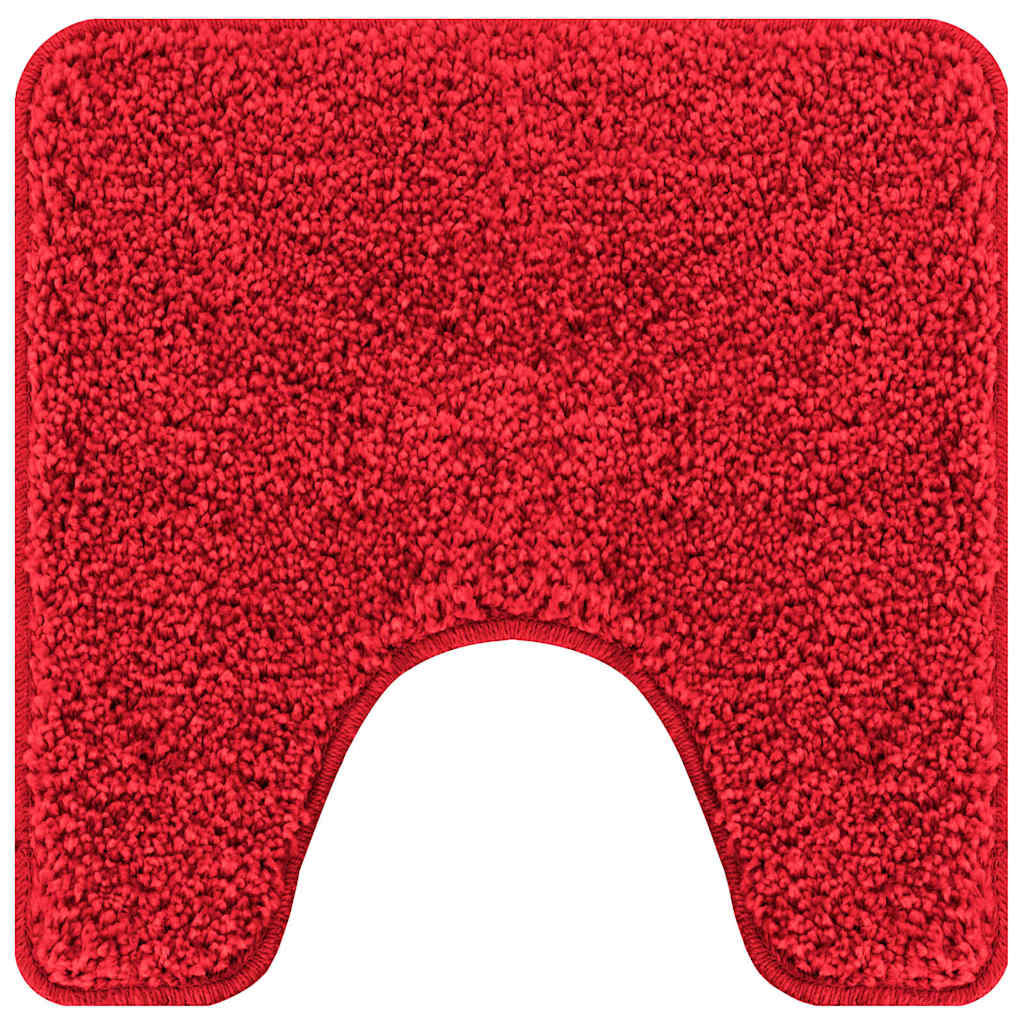 Anti-slip Bath Mat with Toilet Cut Red 50 x 50 cm PP