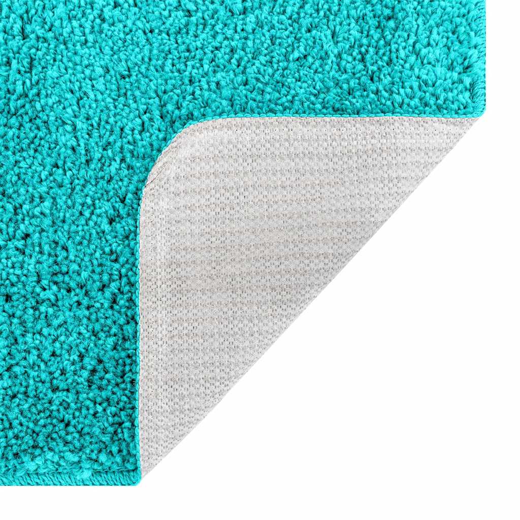 Anti-slip Bath Mat with Toilet Cut Turquoise 50 x 50 cm PP