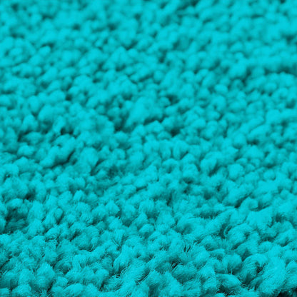 Anti-slip Bath Mat with Toilet Cut Turquoise 50 x 50 cm PP