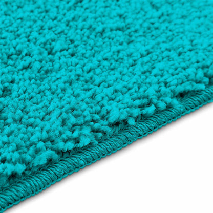 Anti-slip Bath Mat with Toilet Cut Turquoise 50 x 50 cm PP