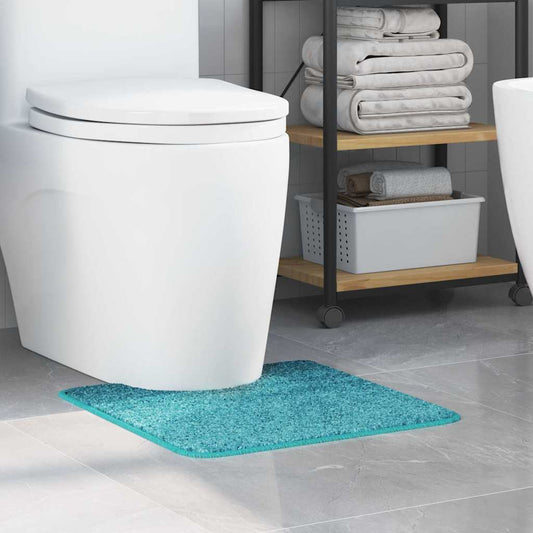 Anti-slip Bath Mat with Toilet Cut Turquoise 50 x 50 cm PP