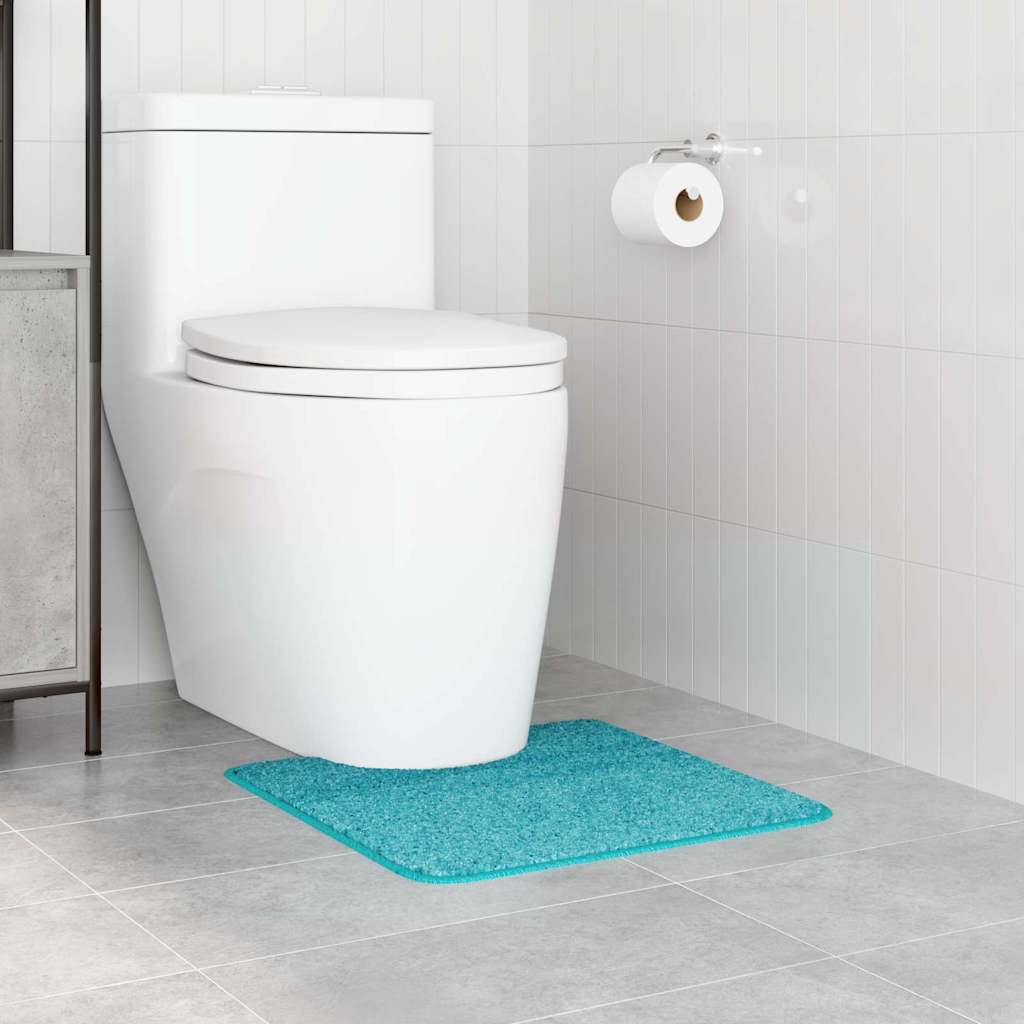 Anti-slip Bath Mat with Toilet Cut Turquoise 50 x 50 cm PP