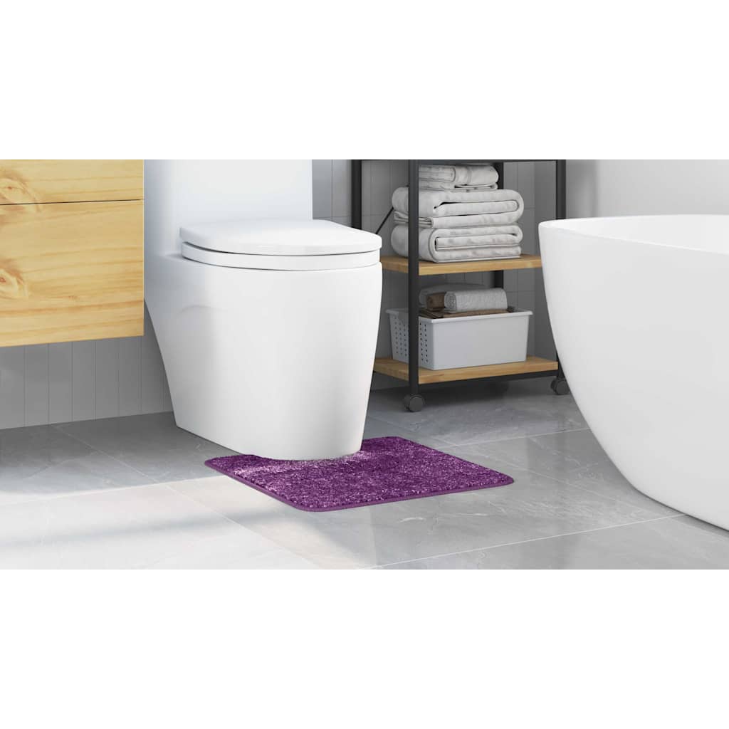 Anti-slip Bath Mat with Toilet Cut Purple 50 x 50 cm PP