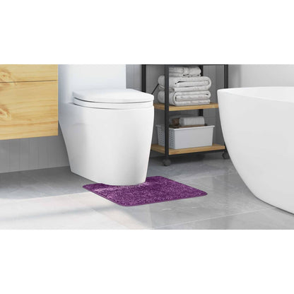 Anti-slip Bath Mat with Toilet Cut Purple 50 x 50 cm PP